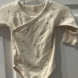 Quincy Mae Cream Baby Onesie with Bee Print
